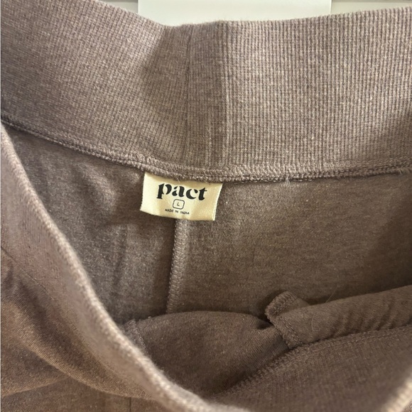 Pact Airplane Wide Leg Pants in Deep Taupe Heather NWT Size L - Picture 4 of 4